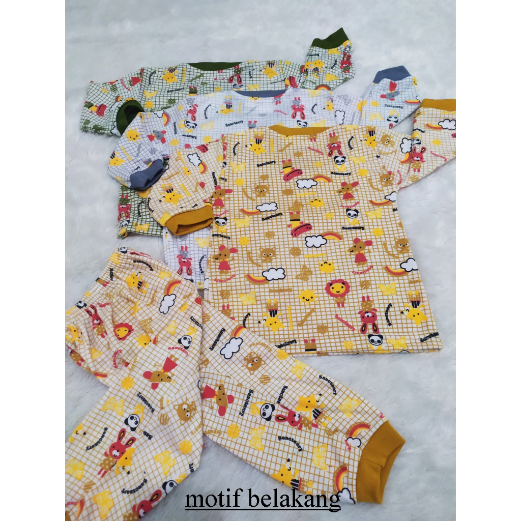 piyama bayi baju bayi laki laki 3 - 18 bulan