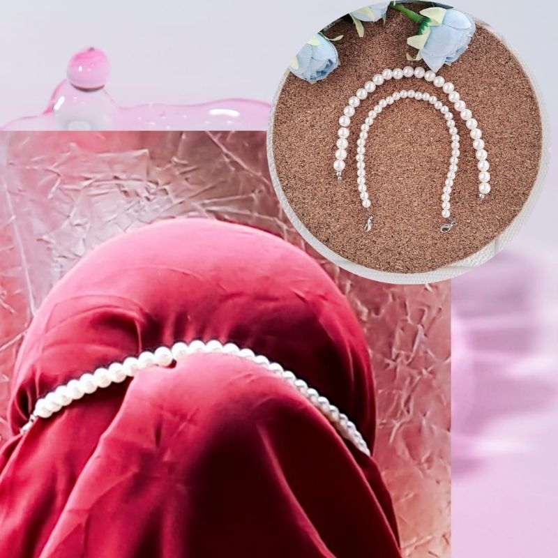 pengait Masker mutiara Hijab / Pengait Masker strap masker