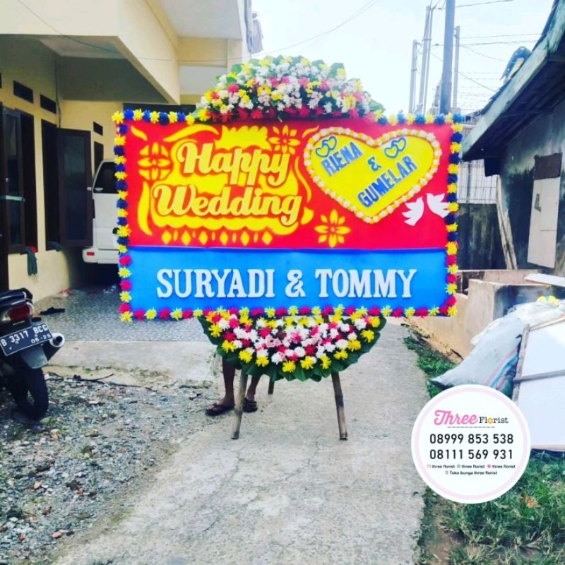 bunga papan wedding / bunga papan wedding jakarta / bunga papan ucapan happy wedding / gift