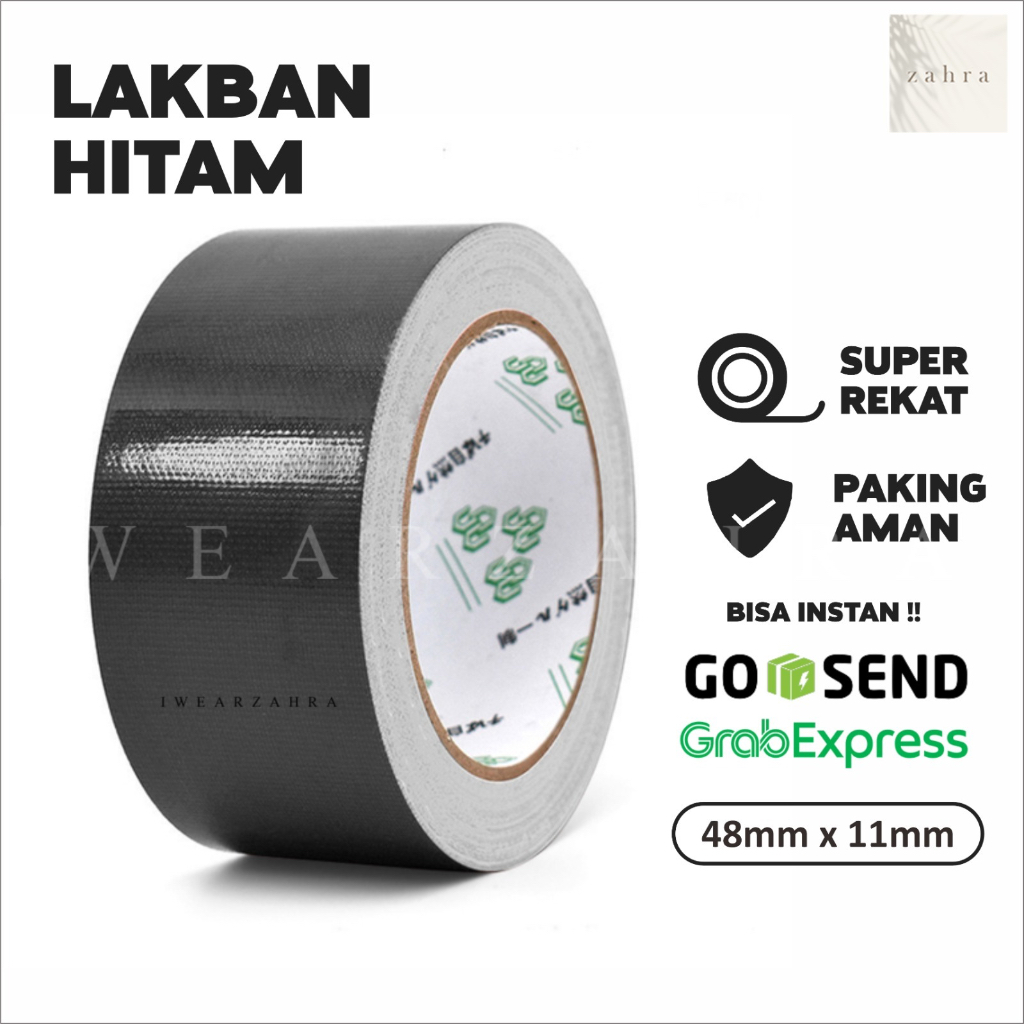 LAKBAN HITAM 2 INCH - Isolasi Lakban Hitam Super Rekat Plakban Selotip Besar 2 inch Multifungsi