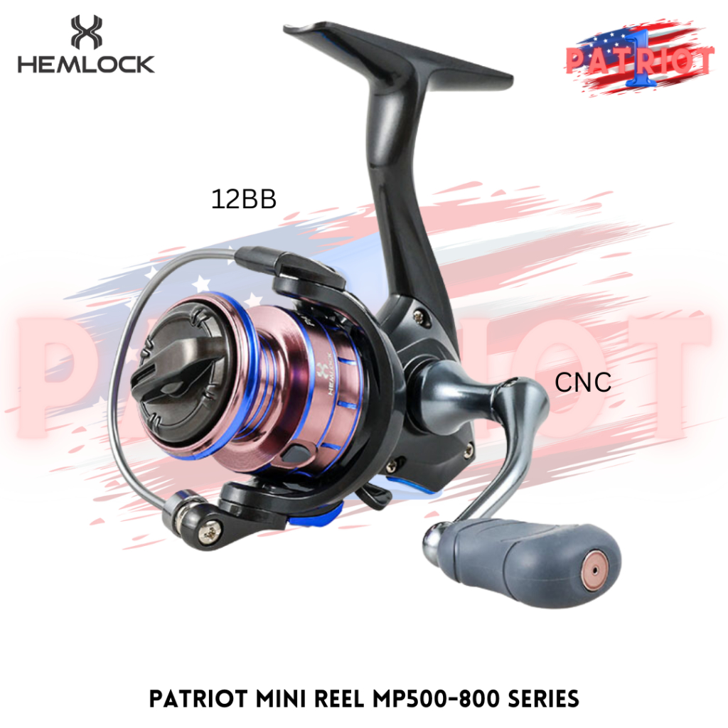 Reel MINI Spinning Metal Premium Tangguh HEMLOCK PATRIOT MP500-800 12BB
