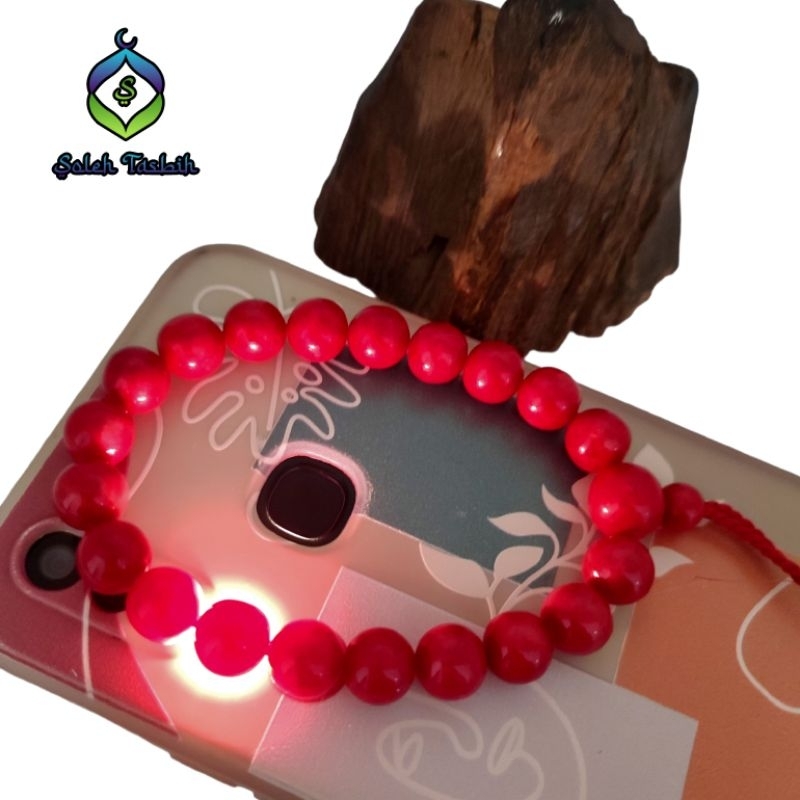Gelang Batu Coral Marjan Merah Asli Original_Size 6mm-10mm