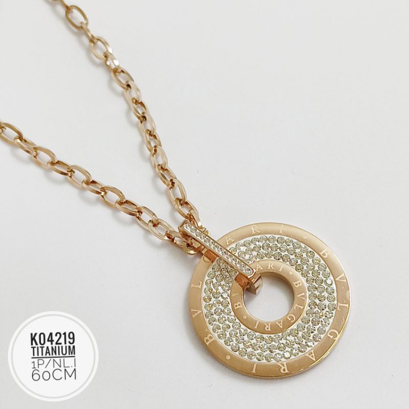 Kalung titanium rantai permata bvl 60 cm K04219