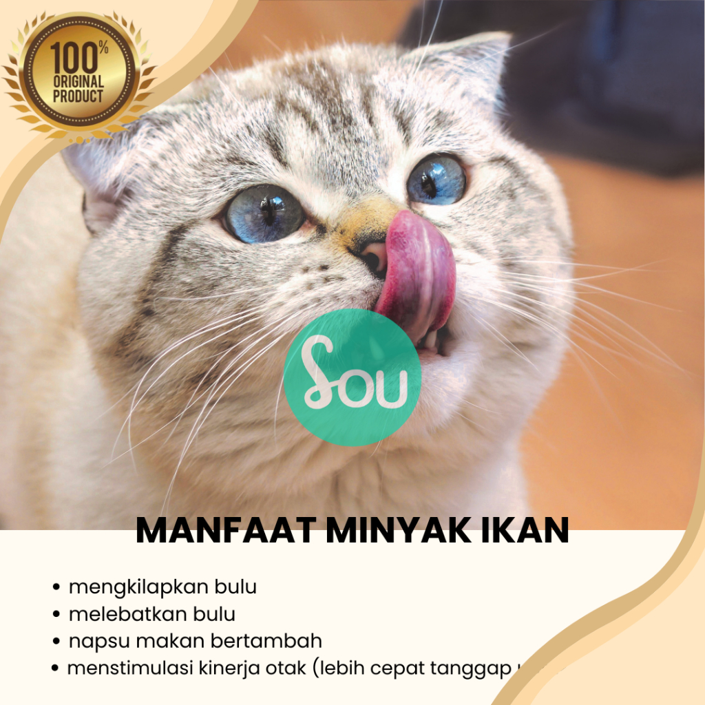 MINYAK IKAN FISH OIL VITAMIN OMEGA BULU KUCING ANJING HAMSTER 1 BUTIR