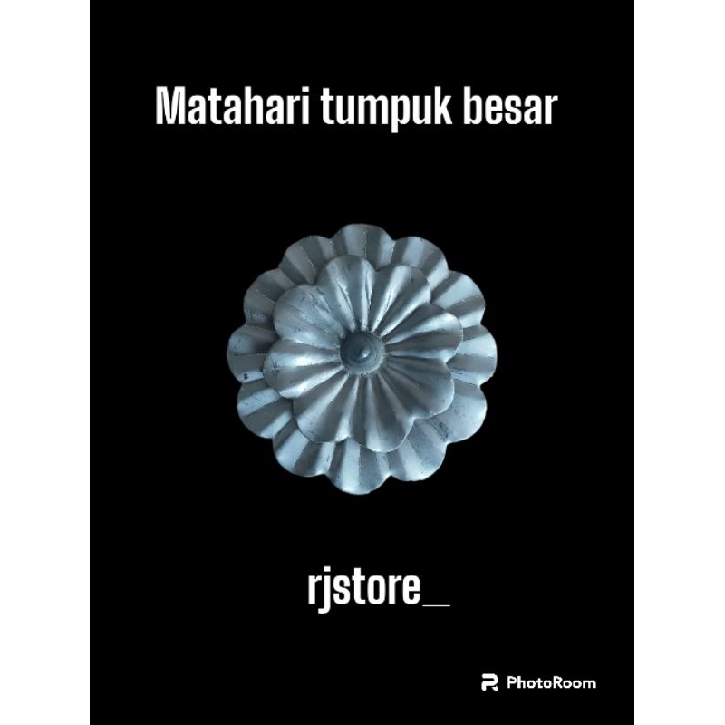 Matahari tumpuk ukuran BESAR ornamen pagar besi tempa