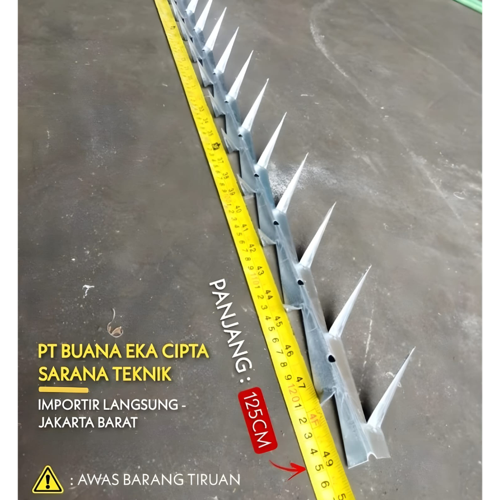 Wall Spike Galvanis Duri Pagar Impor Super Tebal 1mm Panjang 125cm