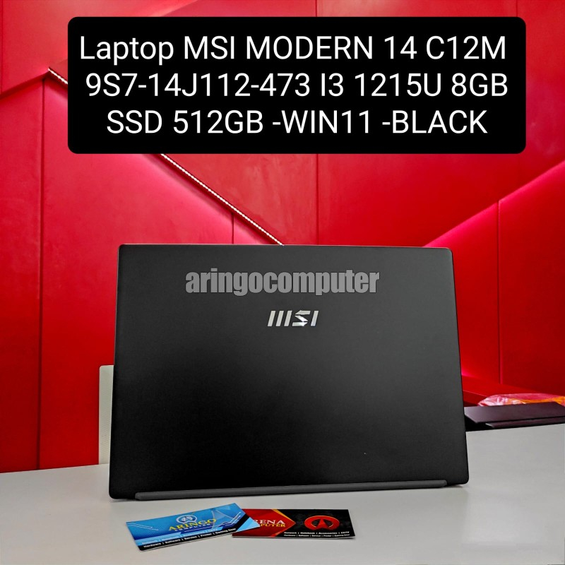 Laptop MSI MODERN 14 C12M 9S7-14J112-473 I3 1215U 8GB -SSD 512GB -WIN11 -BLACK