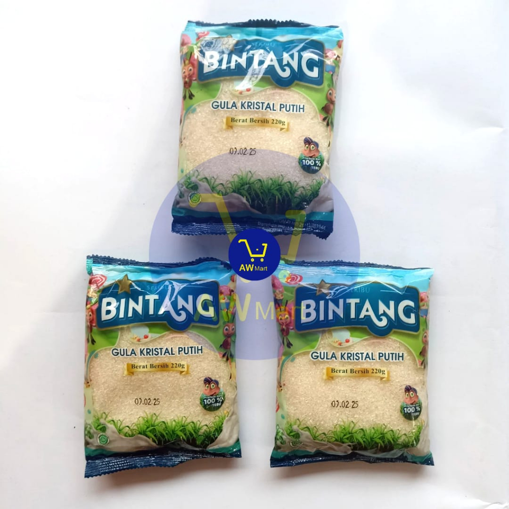 GULA BINTANG SERIBU 220 GRAM – GULA KRISTAL PUTIH SERIBU BINTANG 220 GRAM