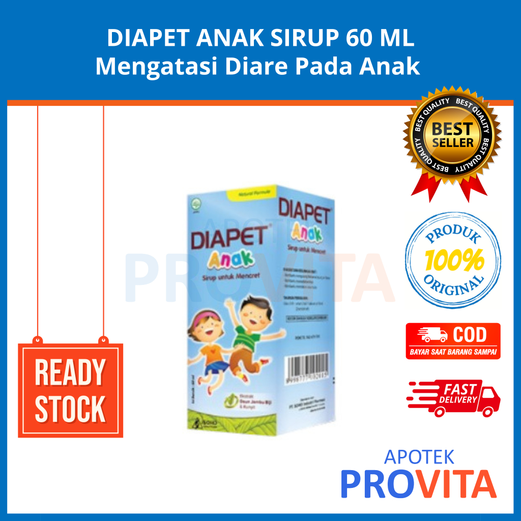 DIAPET ANAK SIRUP 60 ML - Obat Diare Pada Anak / Obat Mencret Anak