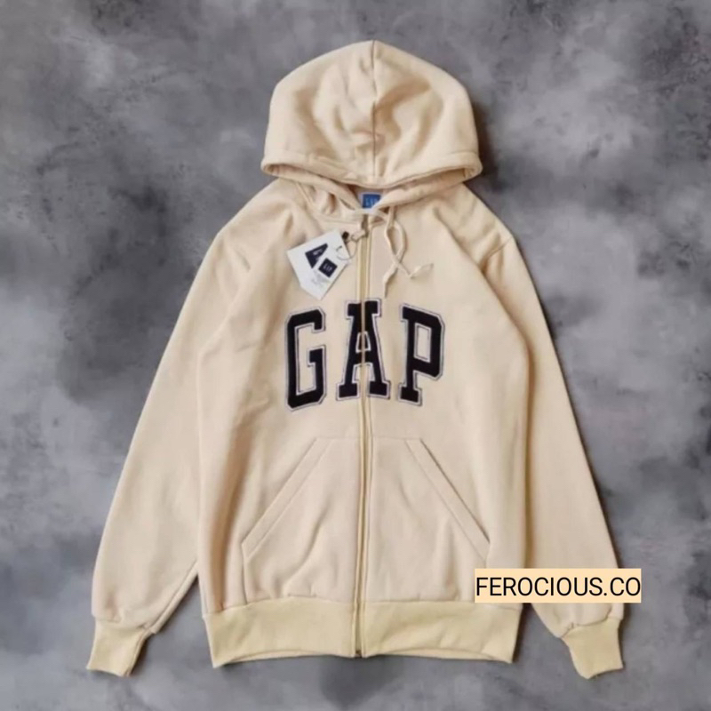 JAKET SWEATER HOODIE ZIPPER GAP ARCH LOGO BORDIR AUTHENTIC PREMIUM TERLARIS