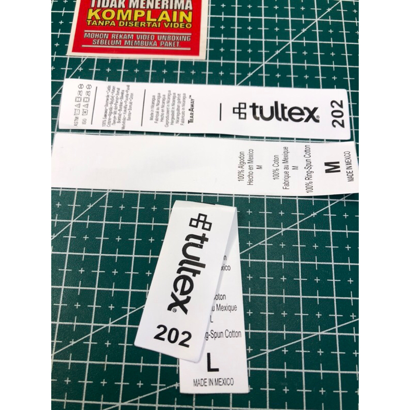 

TULTEX LABEL SIZE TAG FOLDING SIZE WASH SUPER PREMIUM CO 1X DI KIRIM 600PCS