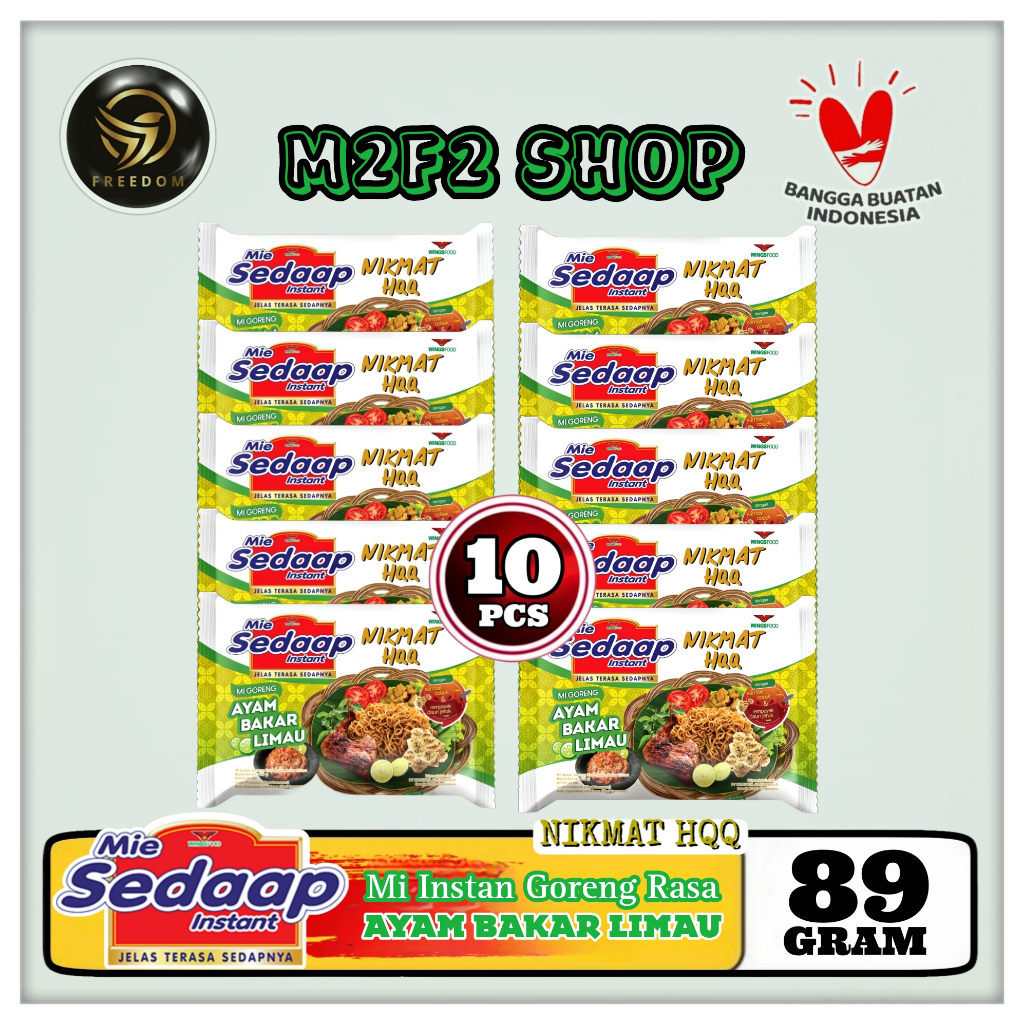 

Mie Sedaap Instant Goreng Ayam Bakar Limau Nikmat HQQ | Bag - 89 gr (Kemasan 10 Pcs)