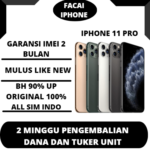 iPhone 11 Pro 64GB/256GB/BH:90%atas BEKAS/SECOND/ORIGINAL/LIKE NEW 99%