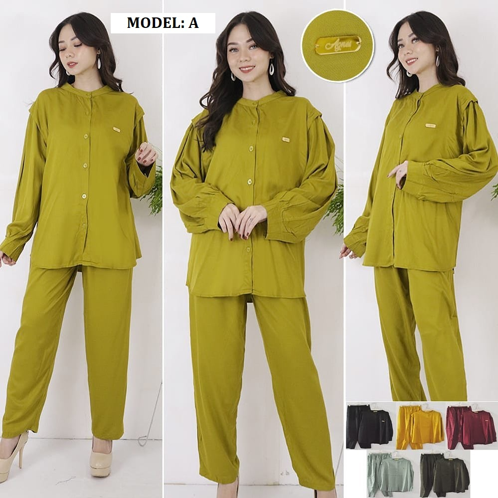 set stelan PP katun rayon twill Agnes by Tessa standar hingga jumbo