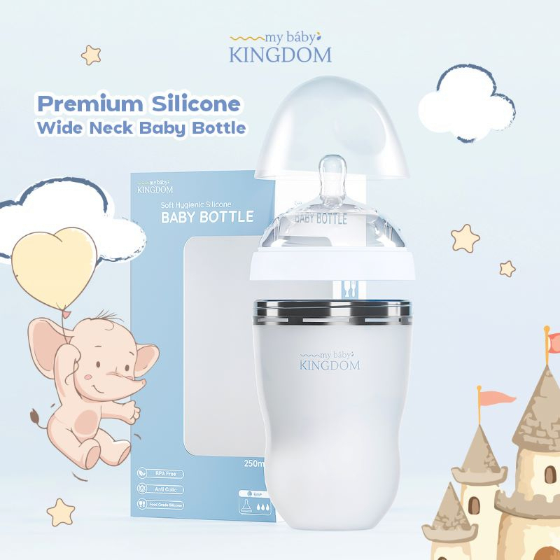 MY BABY KINGDOM PREMIUM SILICONE WIDE NECK BABY BOTTLE