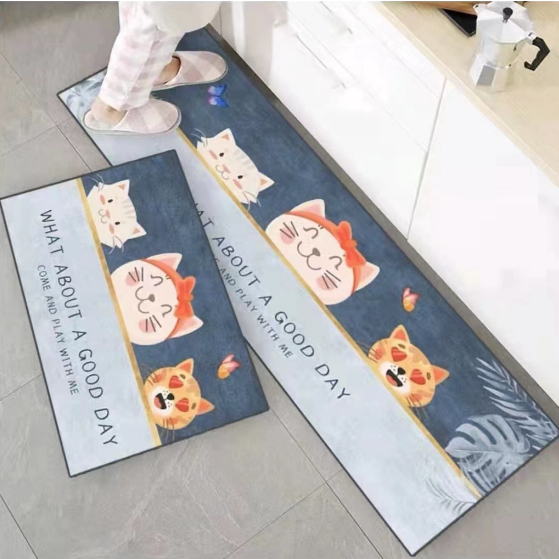 Swopply HL0466 2 in 1 Kitchen Floor Mat /Keset Alas Lantai Kamar Tidur Rumah Dapur Anti Selip/Keset kaki dapur