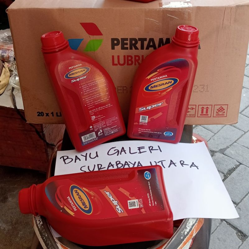 Oli Mesran Super 1 Liter Sae 20W-50 Original by Pertamina Oli Pertamina Mesran 1 Liter