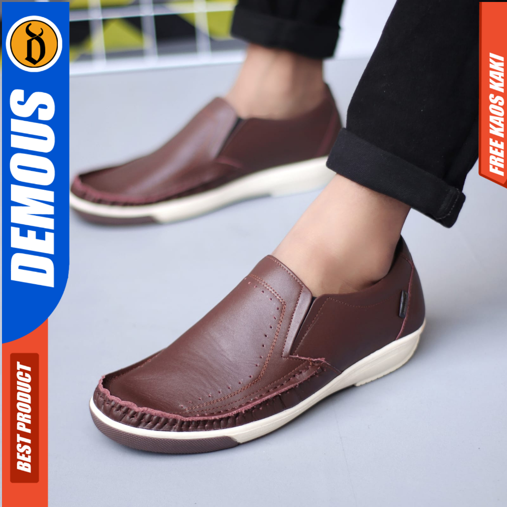 DEMOUS Sandro - Sepatu Formal Casual Hitam Kulit Kerja Pria