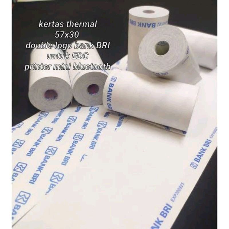 

Kertas Struk Kasir Thermal 57x30 LOGO BANK BRI ATAS BAWAH untuk EDC BRI LINK PRINTER BLUETOOTH