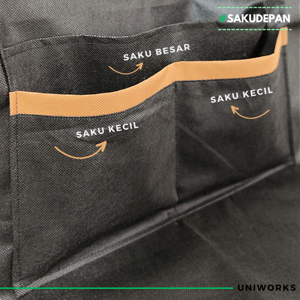 UNIWORKS Celemek Cuci Anti Air Bahan Spunbond Seri SPBN V01