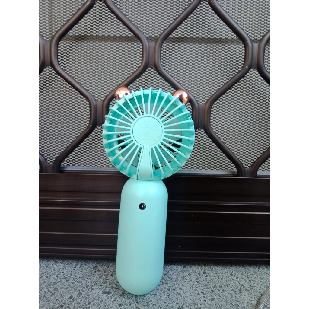 Handy Mini Fan Adorable Light Portable Kipas Angin Lampu LED kipas Angin Genggam