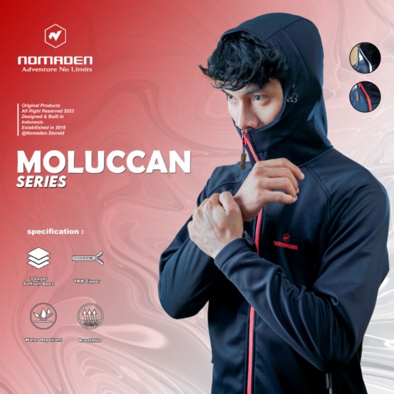 Jaket Outdoor Pria Jaket Gunung Softsell Waterreplient Nomaden Moluccan Series