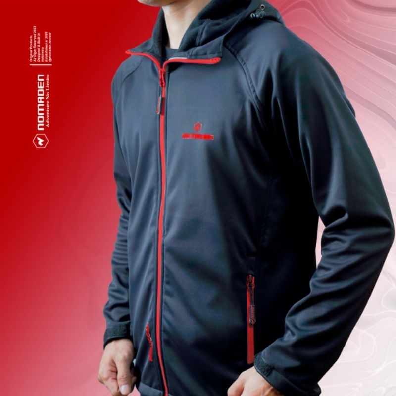 Jaket Outdoor Pria Jaket Gunung Softsell Waterreplient Nomaden Moluccan Series