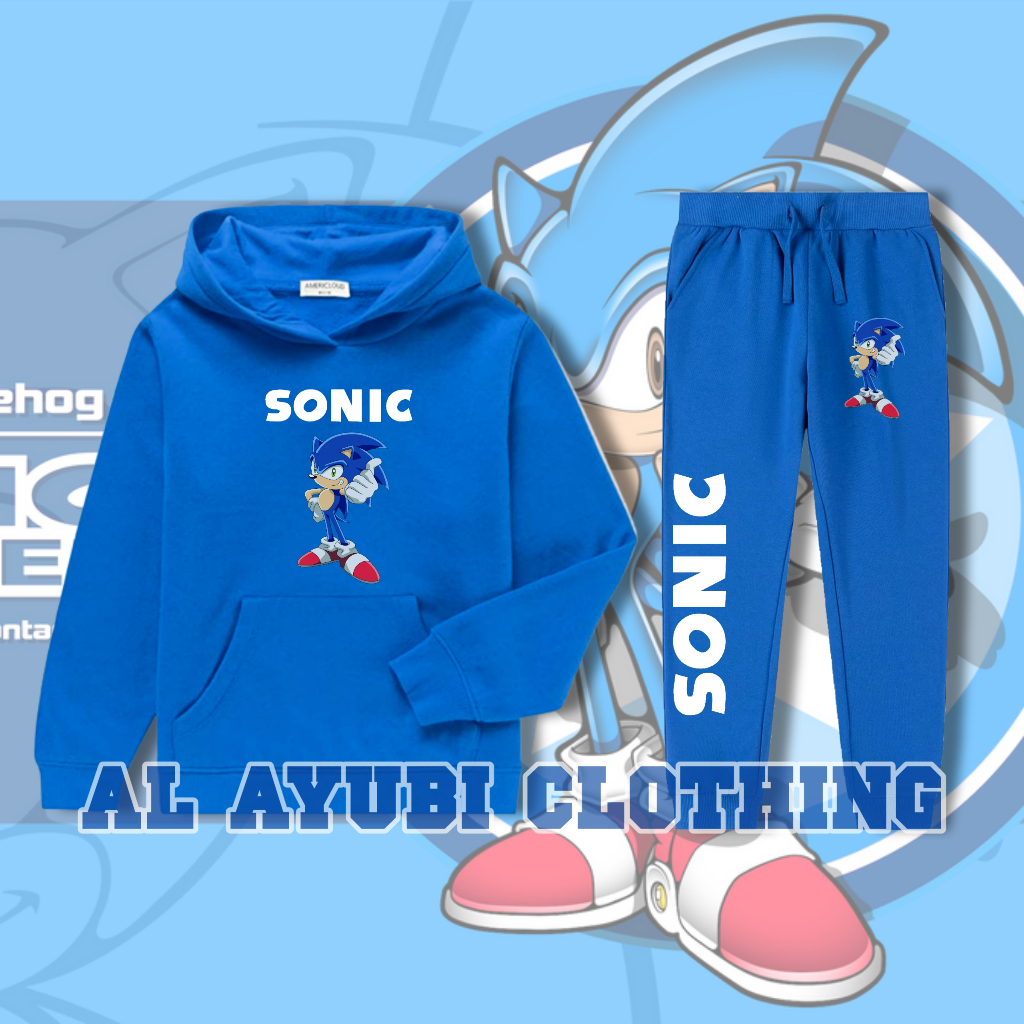 SETELAN ANAK SONIC THE HEDGEHOG HOODIE JOGGER ANAK SONIC THE HEDGEHOG