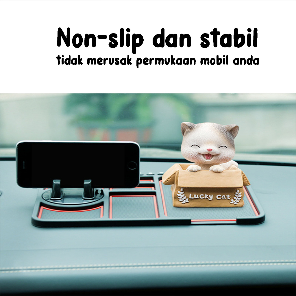 Alas Hp/Dudukan Hp Multifungsi Anti Slip Dashboard Car Pad Mat Phone Holder Bahan Silikon