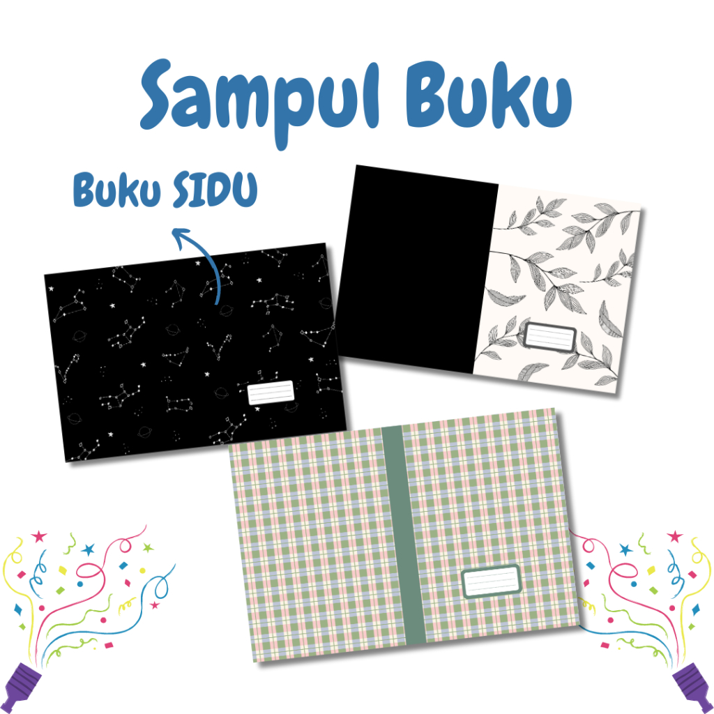 

[SIDU A5] PART 2 Sampul Buku - Sampul Buku Motif Lucu Kotak Ukuran Standar Sidu A5 Estetik - Custom Desain Sendiri