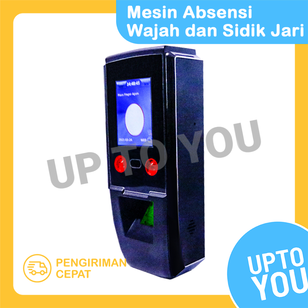 Mesin Absensi Sensor Suhu Wajah Infra Red dan Sidik Jari Touch Screen- Face Attendance Finger Print 