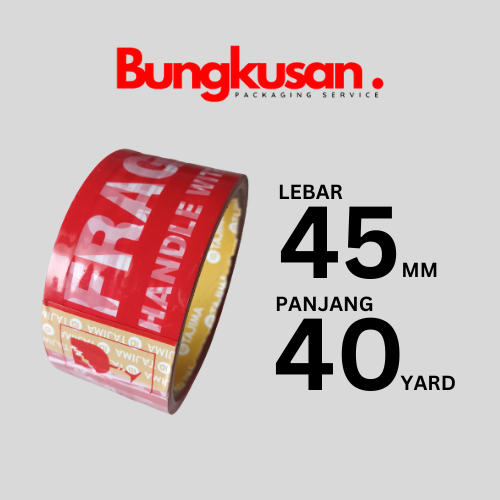 

LAKBAN FRAGILE 2Inch 40yard MERK TAJIMA YELLOW MERAH/PUTIH SATUAN