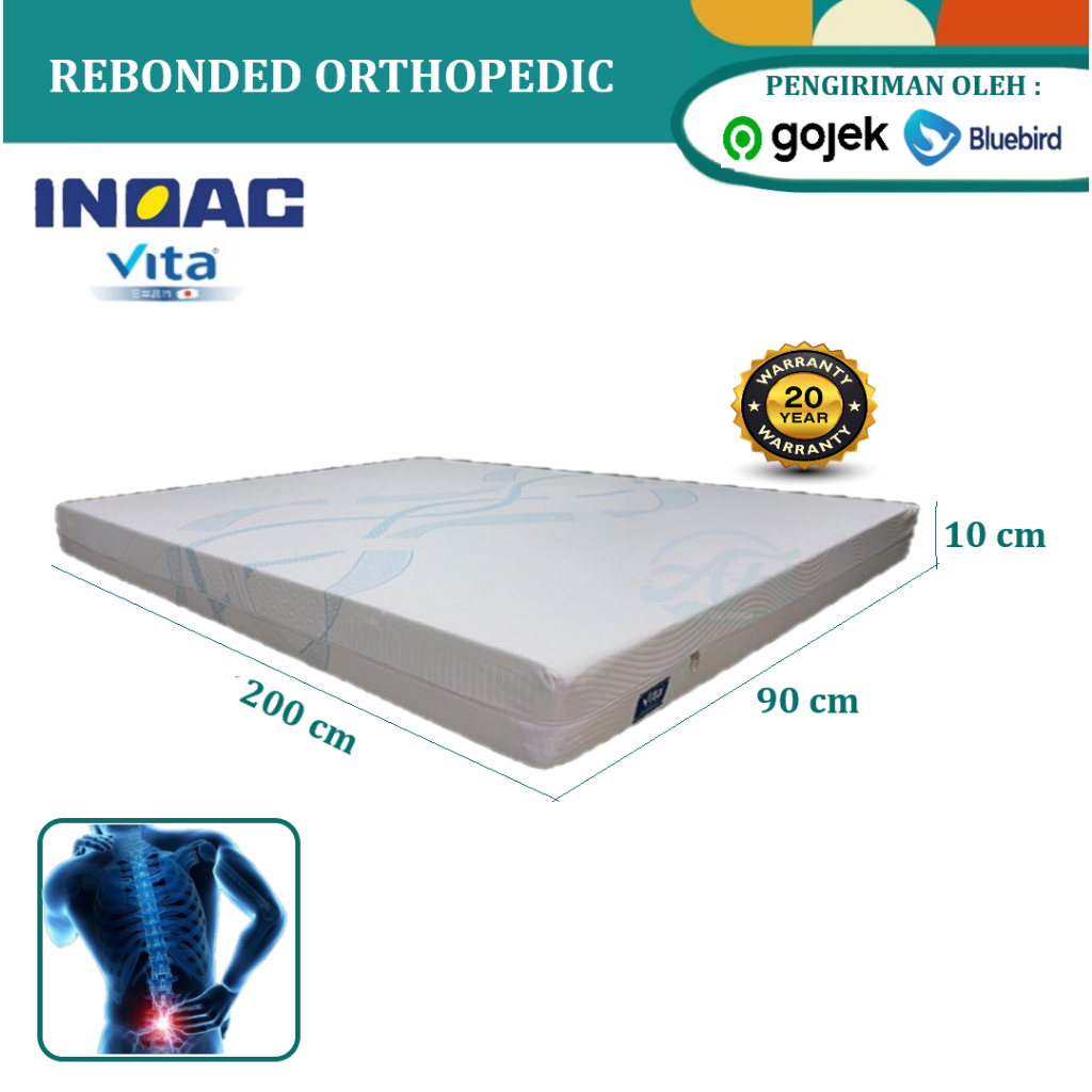 Kasur Rebonded Orthopedic INOAC Foam Quality Japan Uk.90 x 200 Density 40 [ GARANSI 20 Thn ]
