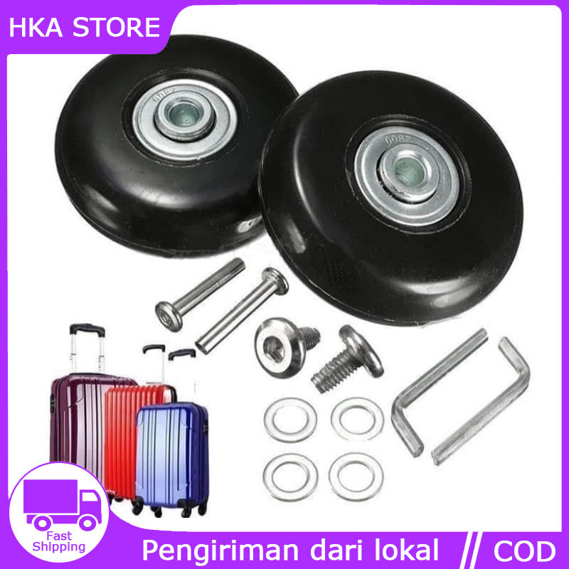 Roda Koper Pengganti Replacement Luggage Wheel Polyurethane karet rubber travel bag caster 50mm /60x18mm Rubber Suitcase Wheels