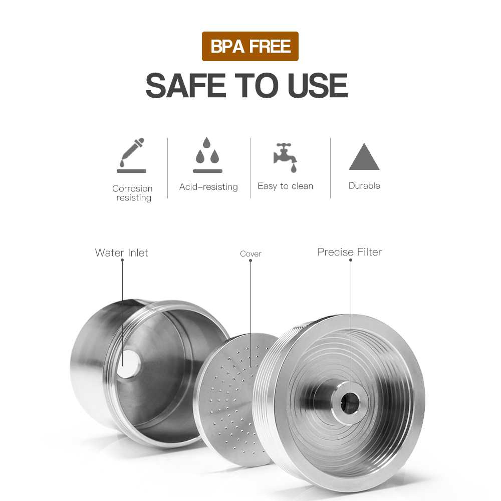 Adapter Kapsul Kopi Reusable untuk Mesin Dolce Gusto Lumio Pembuat Kopi Material Stainless Steel Berkualitas