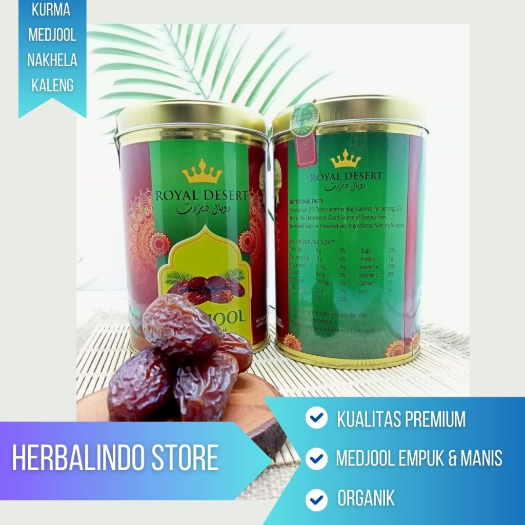 

Kurma Medjool Kaleng Eksklusif Royal Desert Kaleng