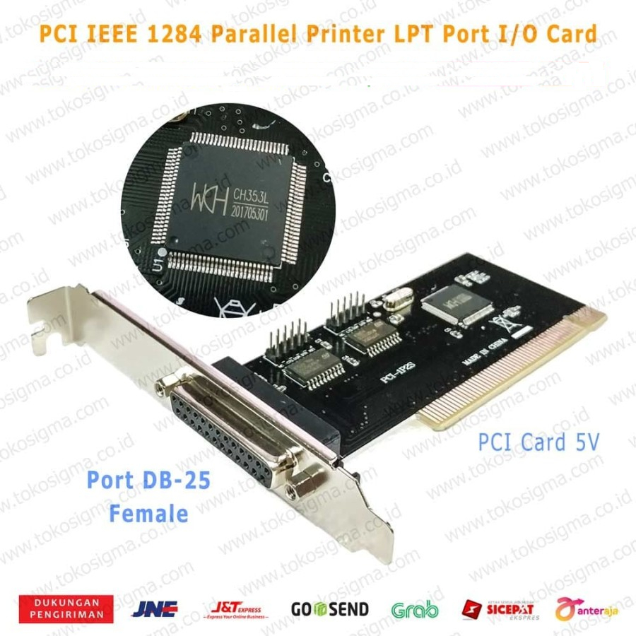 PCI IEEE 1284 Parallel Printer LPT Port I/O Card