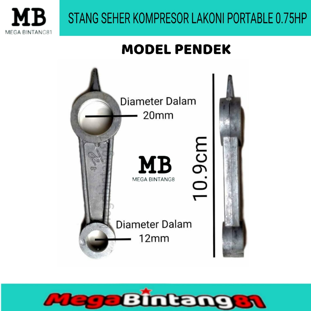 Stang seher kompresor controd stang seher kompresor listrik piston kompresor lakoni 0.75 HP PENDEK