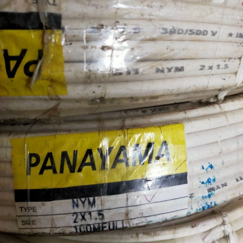 Kabel NYM 2x1,5 Murah 50 meter / 100 meter ikido,panayama,next,hsc rol 50 yard / 100 yard [cuci guda