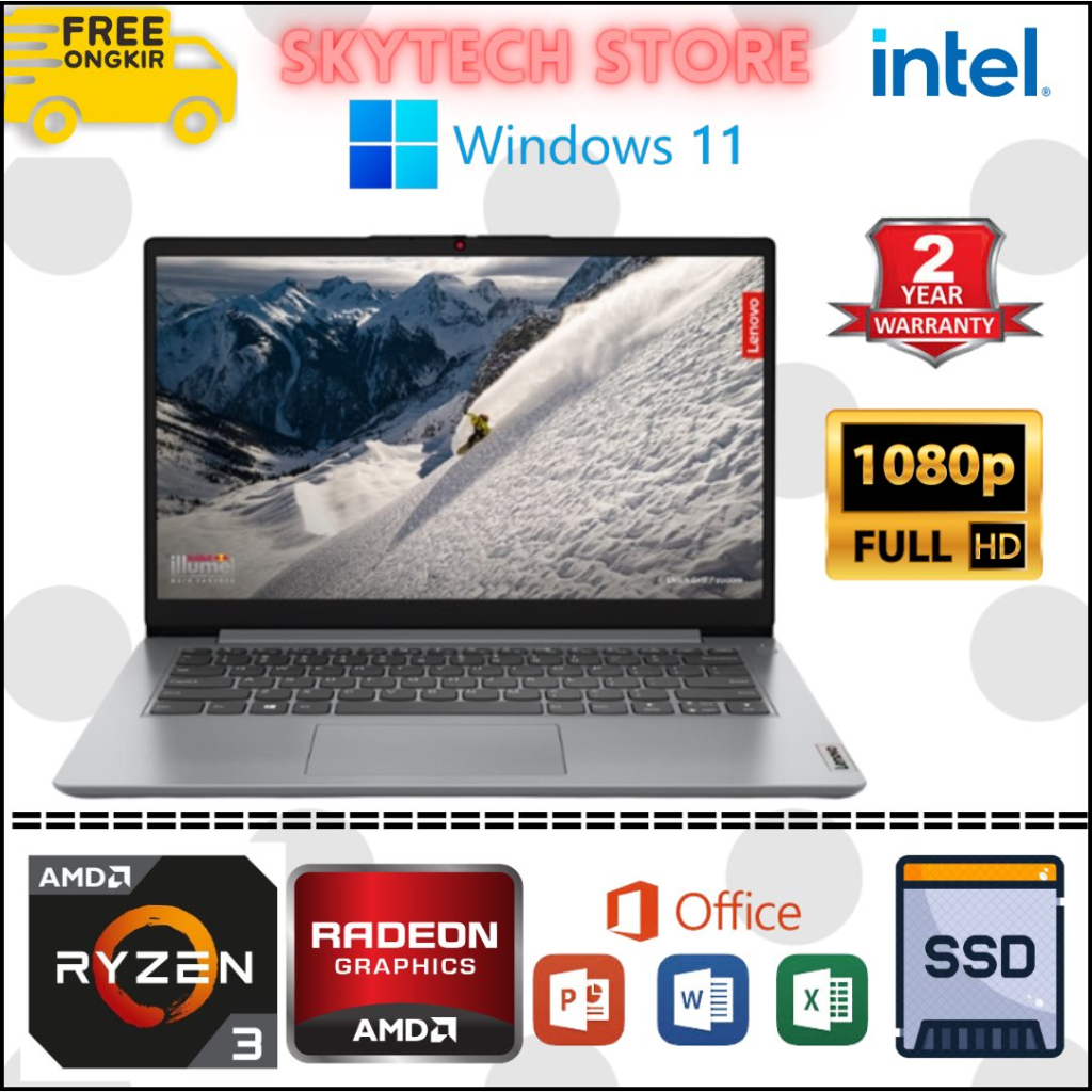 Laptop Lenovo Ideapad Slim 1 Amd Ryzen 3 7320U Ram8Gb Ssd512Gb Fhd Windows 11 &amp; Office 2021 Original