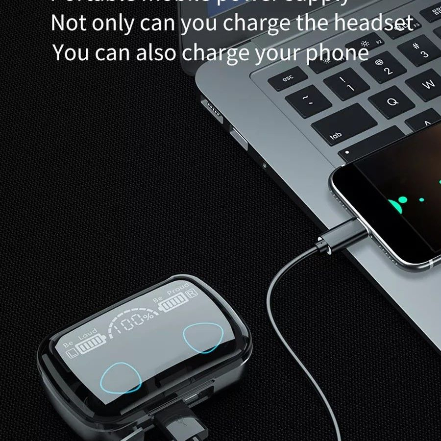 HF GAMING M10 Headset Bluetooth Wireless TWS + Power Bank 3500mAh  ORIGINAL EXTRA BASS PROMO SEN