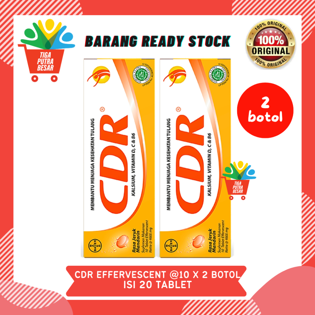 CDR EFFERVESCENT MULTIVITAMIN PAKET 2 BOTOL ISI 20 TABLET