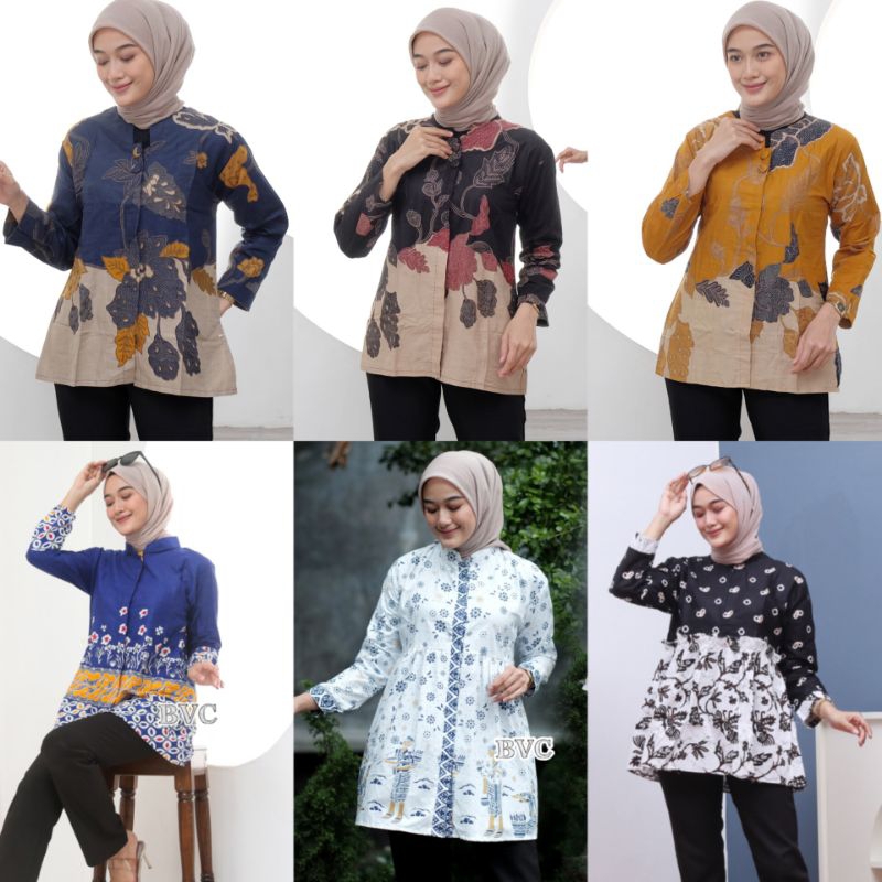 BAJU BATIK WANITA MODERN MONALISA GENES M,L,XL asli PEKALONGAN