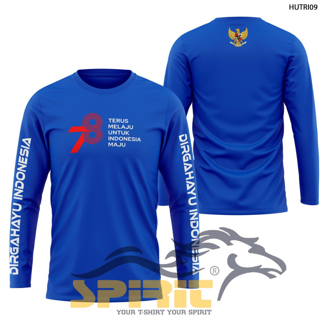 FREE NAMA  kaos 17 agustus 2023 dewasa baju agustusan lengan panjang katun premium
