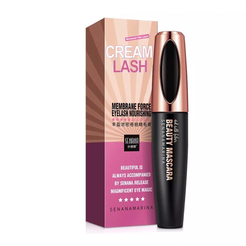 Original 100% Mascara 4D Senana Silk Fiber Eyelash Waterproof / Mascara Pemanjang Penebal Bulu Mata 