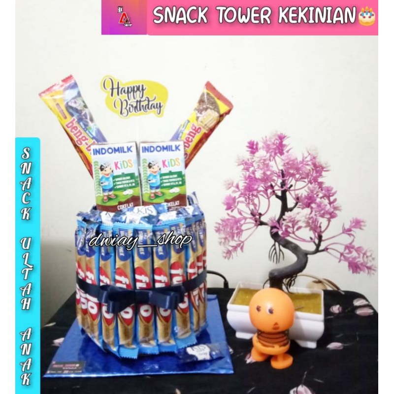 SNACK TOWER TERBARU / SNACK TOWER KEKINIAN / KUE ULTAH KEKINIAN