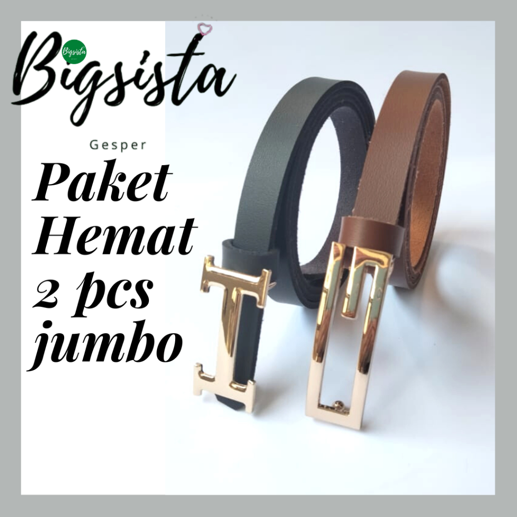 Paket  Hemat 2 Pcs Gesper Fashion Wanita Ukuran Jumbo Cocok Untuk Gamis Tunik Gaun Kemeja