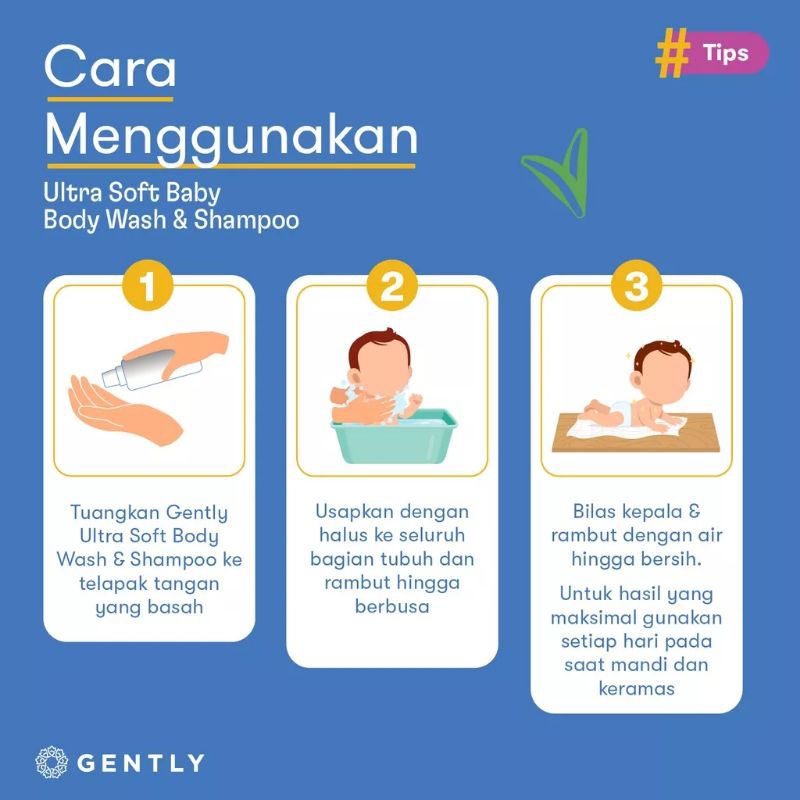 Gently Wash and Shampoo 200 ml/Sabun Pembersih Badan dan Rambut Bayi