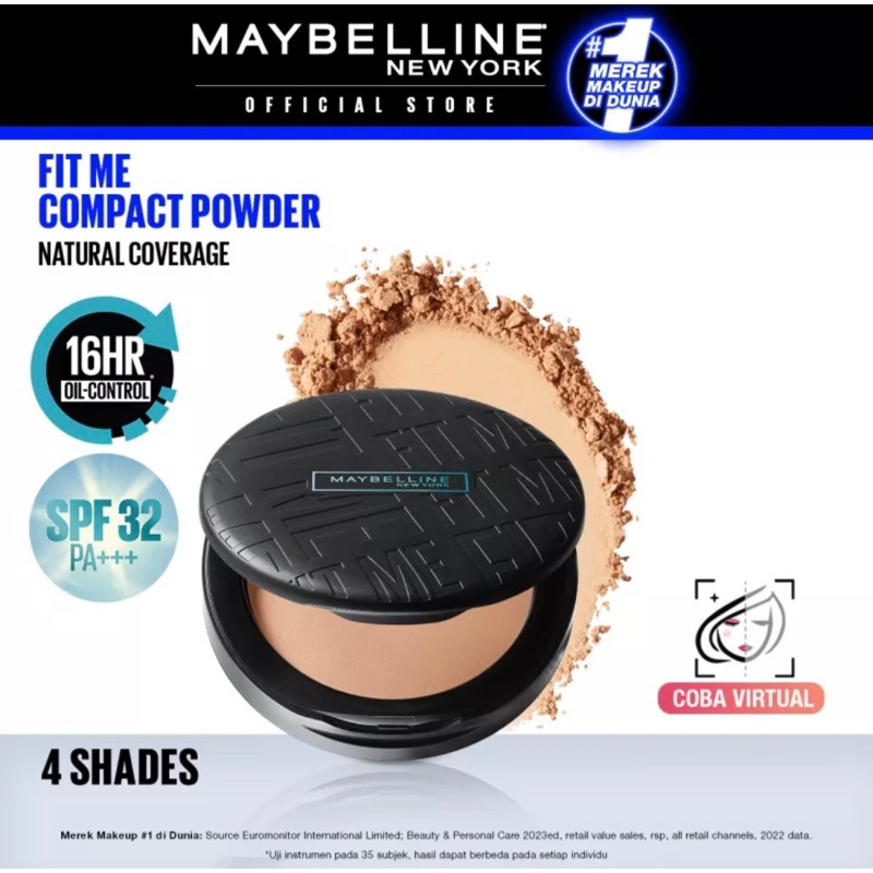 MAYBELLINE FIT ME + MATTE AND PORELESS POWDER BEDAK ORIGINAL NEW PACKAGING