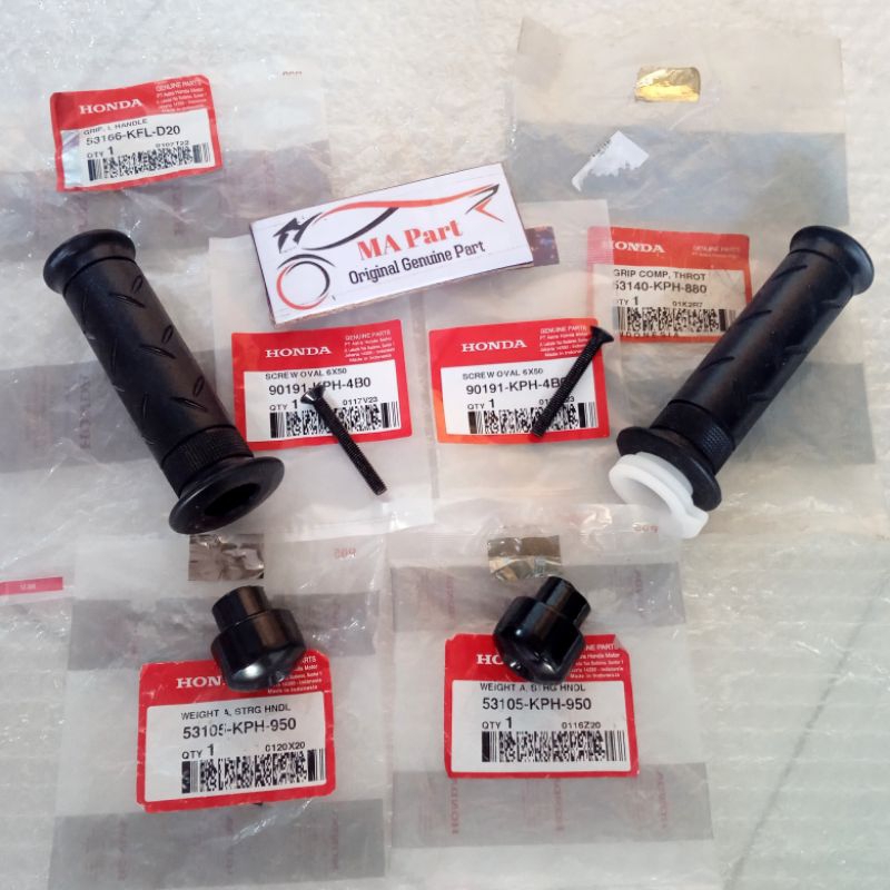 HAND GRIP KARET STANG STIR PIPA GAS KHARISMA KIRANA SUPRA X 125 REVO KARISMA ORIGINAL SET 53166KFLD2